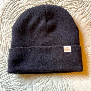 YB Black Knit Beanie w/Satin Lining